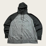Russell Athletic Hoodie Men's Grey Blank Full Zip Size XXL Hooded Sweatshirt