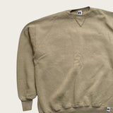 Russell Athletic Blank Sweatshirt Men's Tan Brown Pullover Jumper Size Large