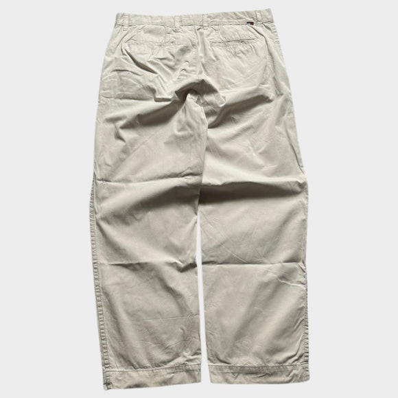 Tommy Hilfiger Chino Pants Men's Cream Chinos Trousers Baggy Straight 34x30