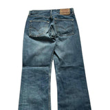 Vintage 90s Levi's Jeans Men's Blue 555 Bootcut Wide Leg Flared Fit Denim 26x30