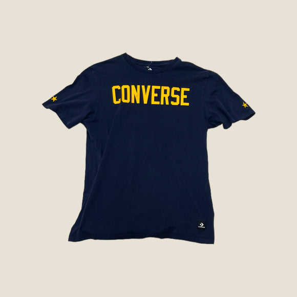 Converse Navy Spell Out T-shirt - Size Large