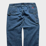 Dickies Carpenter Jeans Baggy Relaxed Men's Blue Denim Straight Leg 50x30