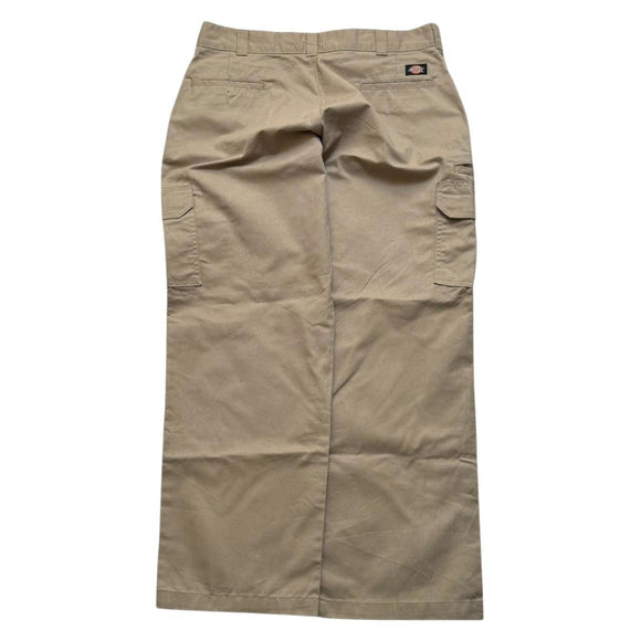 Dickies Men's Tan Cream Cargo Trousers Pants Baggy Wide Leg 36x30