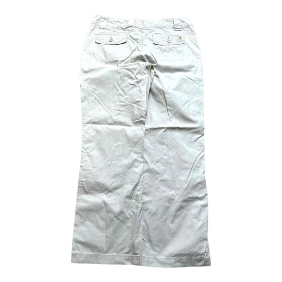 Carhartt Women's White Workwear Trousers Relaxed Baggy Wide Leg 34x29