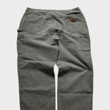 Carhartt Green Carpenter Pants Baggy Straight Wide Leg Men's Khaki Trousers 42x29