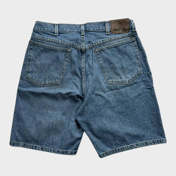 Wrangler Denim Shorts Baggy Relaxed Men's Blue Jorts Vintage 80s Fits 32 Waist
