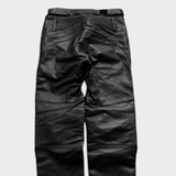 Hein Gericke Biker Pants Straight Leg Black Leather Trousers 30 Waist Motorcycle