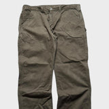 Carhartt Men's Green Carpenter Pants Baggy Straight Wide Leg Trousers 42x31