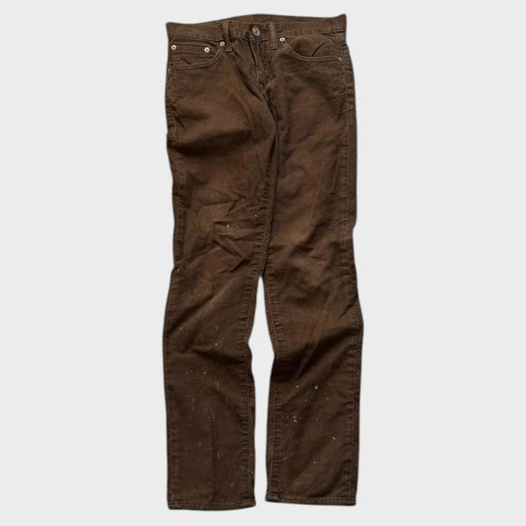 Levi's 511 Cords Corduroy Pants Men's Brown Trousers Slim Straight Leg 28x30