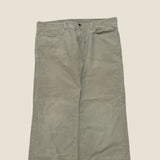 Levi's 514 Beige Grey Corduroy Trousers - 34 Waist