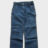 Carhartt Blue Carpenter Jeans Denim Pants Baggy Straight Leg Women's 28x27