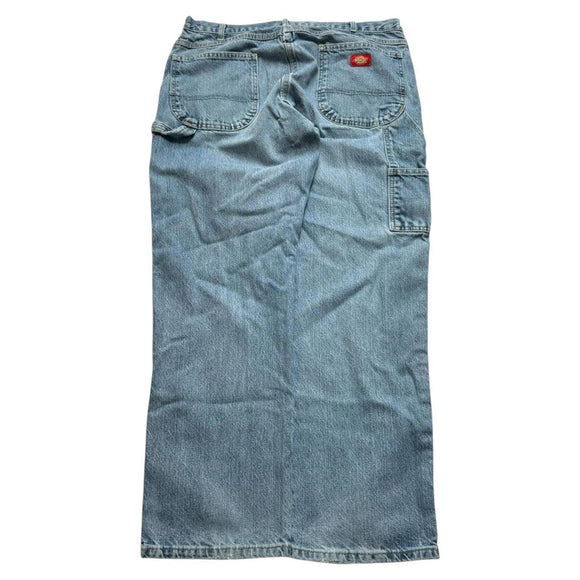 Dickies Men's Blue Denim Carpenter Jeans Baggy Wide Leg 36x30