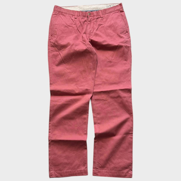 Ralph Lauren Chino Pants Men's Pink Trousers Baggy Straight Leg Fit 34x32