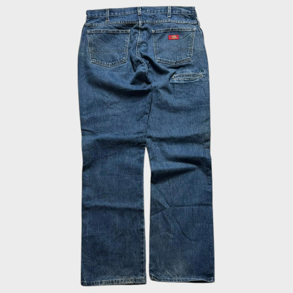 Dickies Blue Carpenter Jeans Baggy Straight Wide Leg Denim Men's 34x32