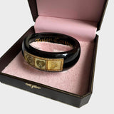 Vintage 1990s Juicy Couture Women's Black and Gold Bracelet Jewellery 90s