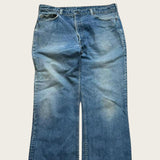 Levi's Bootcut Flared Jeans Relaxed Baggy Leg 517 Men's Blue Denim 38x32 Vintage 90s