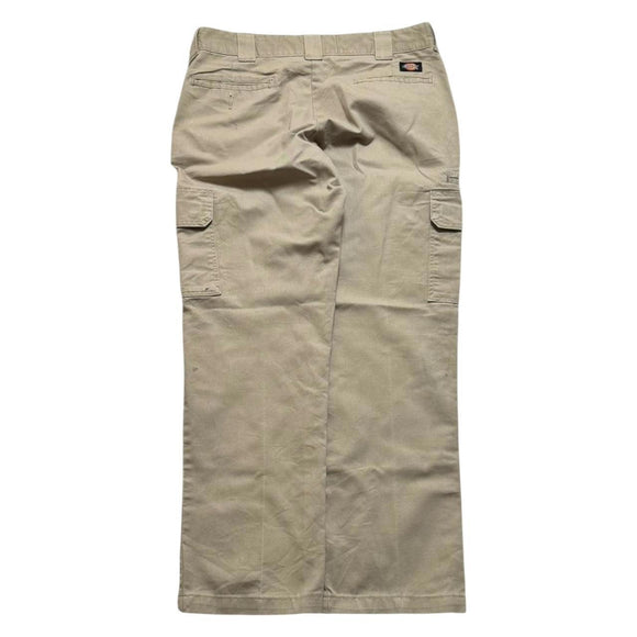 Dickies Men's Tan Cream Cargo Trousers Pants Baggy Wide Leg 34x30