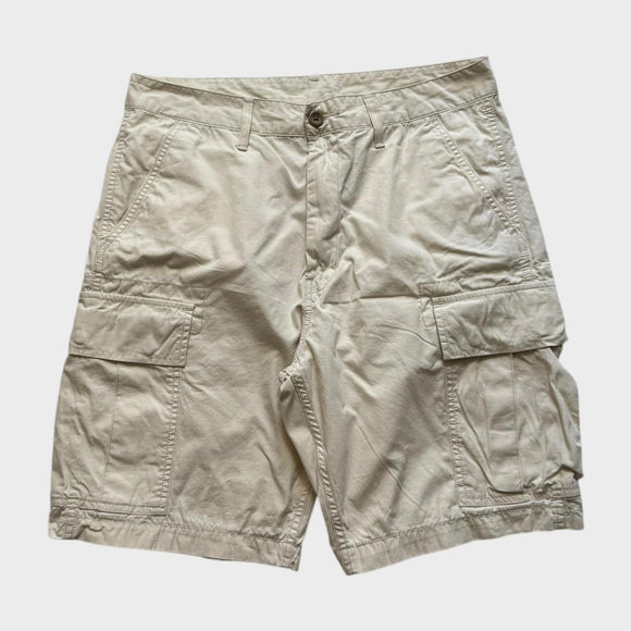 Levi's Baggy Cargo Shorts Men's Cream Tan Relaxed Wide Leg Size 32 Waist