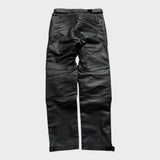 Hein Gericke Biker Pants Straight Leg Black Leather Trousers 30 Waist Motorcycle