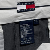 Tommy Hilfiger Chino Pants Men's Grey Baggy Straight Trousers 40x32 Vintage 90s