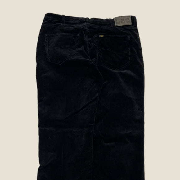 Vintage Lee Black Corduroy Trousers - Size 36 Waist