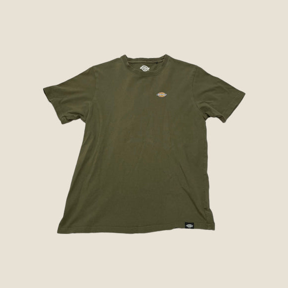 Dickies Khaki Green logo T-shirt - Size Small