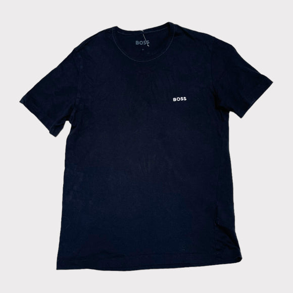 Hugo Boss Spell Out Navy T-shirt - Size Small