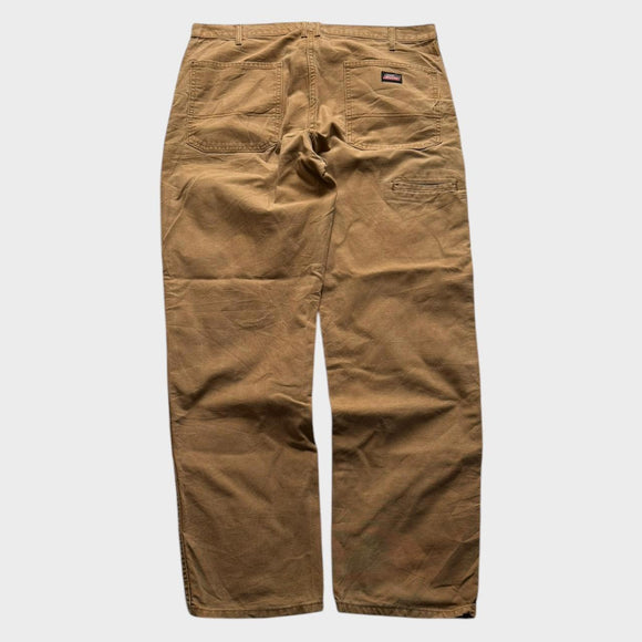 Dickies Men's Carpenter Pants Tan Brown Baggy Straight Wide Leg Trousers 38x32