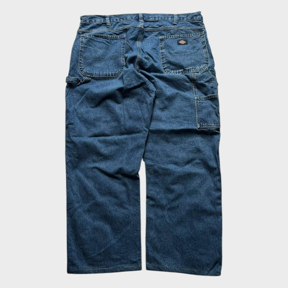 Dickies Blue Carpenter Jeans Men's Baggy Straight Wide Leg Denim Pant 40x28