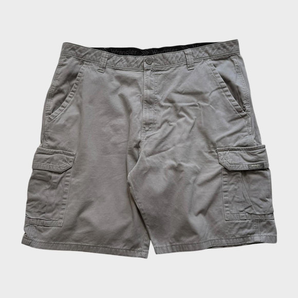 Wrangler Baggy Cargo Shorts Men's Grey Relaxed Wide Leg Size 38 Waist