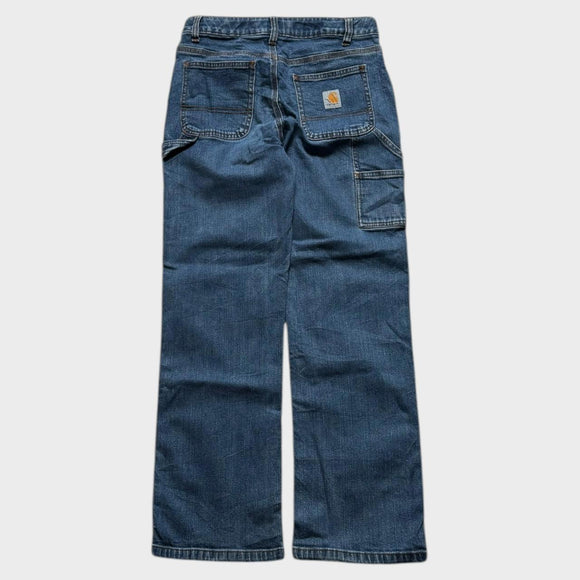 Carhartt Blue Carpenter Jeans Denim Pants Baggy Straight Leg Women's 28x27