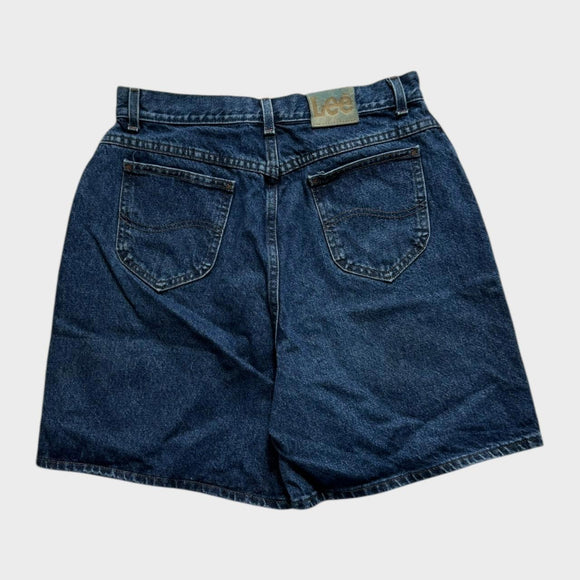 Lee Denim Shorts Baggy Relaxed Men's Navy Blue Jorts Vintage 90s Size  30 Waist