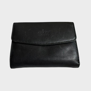 Gucci Women's Black Wallet Purse 11990s 90s Authentic Leather