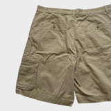 Izod Baggy Cargo Shorts Men's Tan Brown Cotton Canvas Relaxed Wide Leg 38 Waist