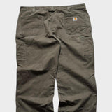 Carhartt Men's Green Carpenter Pants Baggy Straight Wide Leg Trousers 42x31