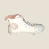 Converse Leather White And Pink Trainers - UK 5