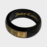 Vintage 1990s Juicy Couture Women's Black and Gold Bracelet Jewellery 90s