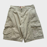 Levi's Baggy Cargo Shorts Vintage Y2K Tan Cream Relaxed Wide Leg 32 Waist Mens