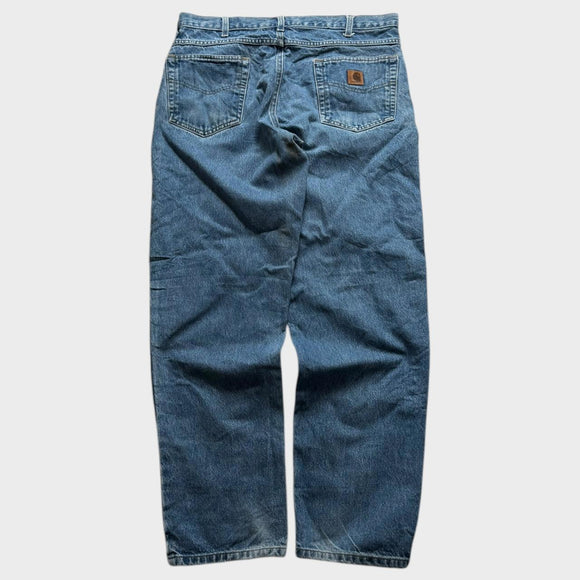 Carhartt Baggy Blue Jeans Men's Relaxed Wide Leg Denim 36x31