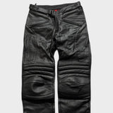 Hein Gericke Biker Pants Straight Leg Black Leather Trousers 30 Waist Motorcycle