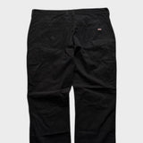 Dickies Carpenter Pants Baggy Relaxed Men's Black Straight Leg Trousers 38x32