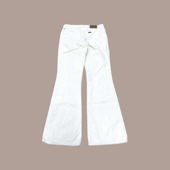 Vintage Lee White Corduroy Flares - Size Women's 30 Waist