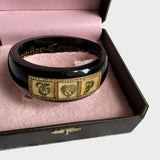 Vintage 1990s Juicy Couture Women's Black and Gold Bracelet Jewellery 90s
