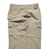 Dickies Men's Tan Cream Cargo Trousers Pants Baggy Wide Leg 34x30