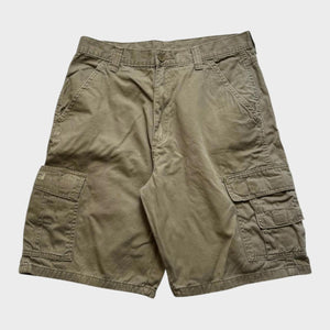 Wrangler Baggy Cargo Shorts Men's Tan Brown Baggy Relaxed Wide Leg 32 Waist