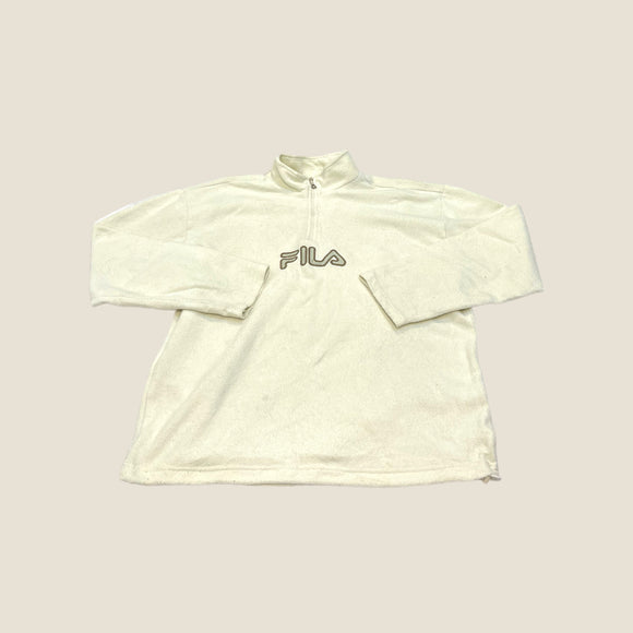 Vintage FILA Cream Fleece Sweatshirt - Men's XL