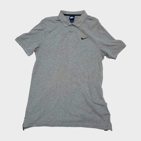 Nike Swoosh Grey Polo Shirt - Men's Medium