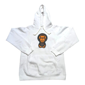 BAPE  Baby Milo Spell Out White Hoodie - Men's Small