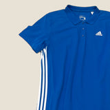 Adidas Originals Spell Out Blue Polo Shirt - Size Large