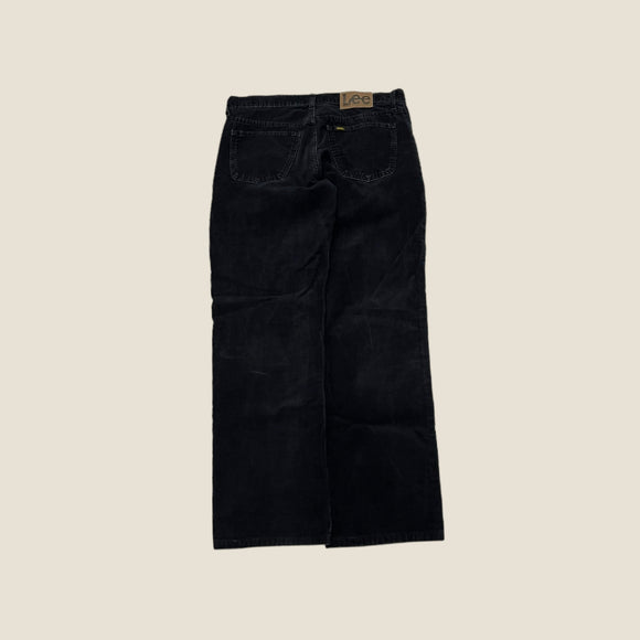 Vintage Lee Black Corduroy Trousers - Size 34 Waist